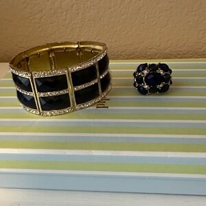 Elegant Gold and Blue Jewelry Set